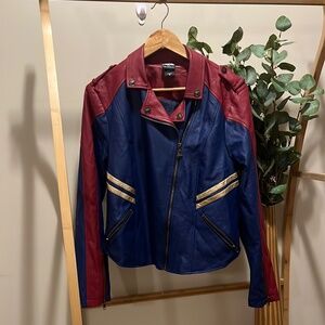 Marvel Captain Marvel Faux Leather Jacket Measures Size Large